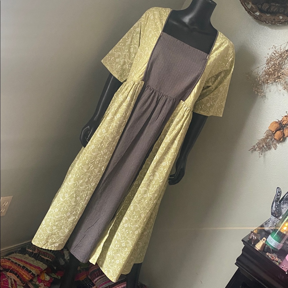 Put-Chi Striped Dress with Floral Accents NWTs